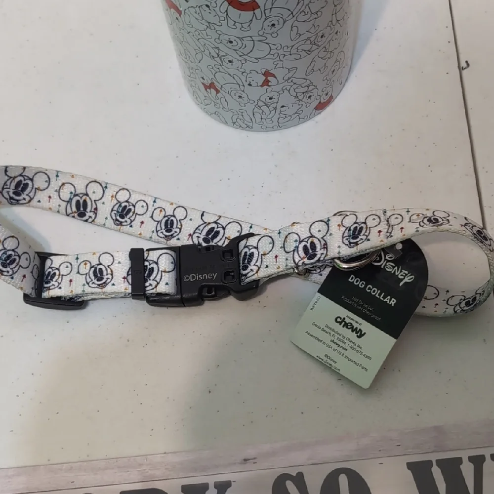 Disney And Dog Lovers 3-Piece Lot All New Collar Treat Canister Sign